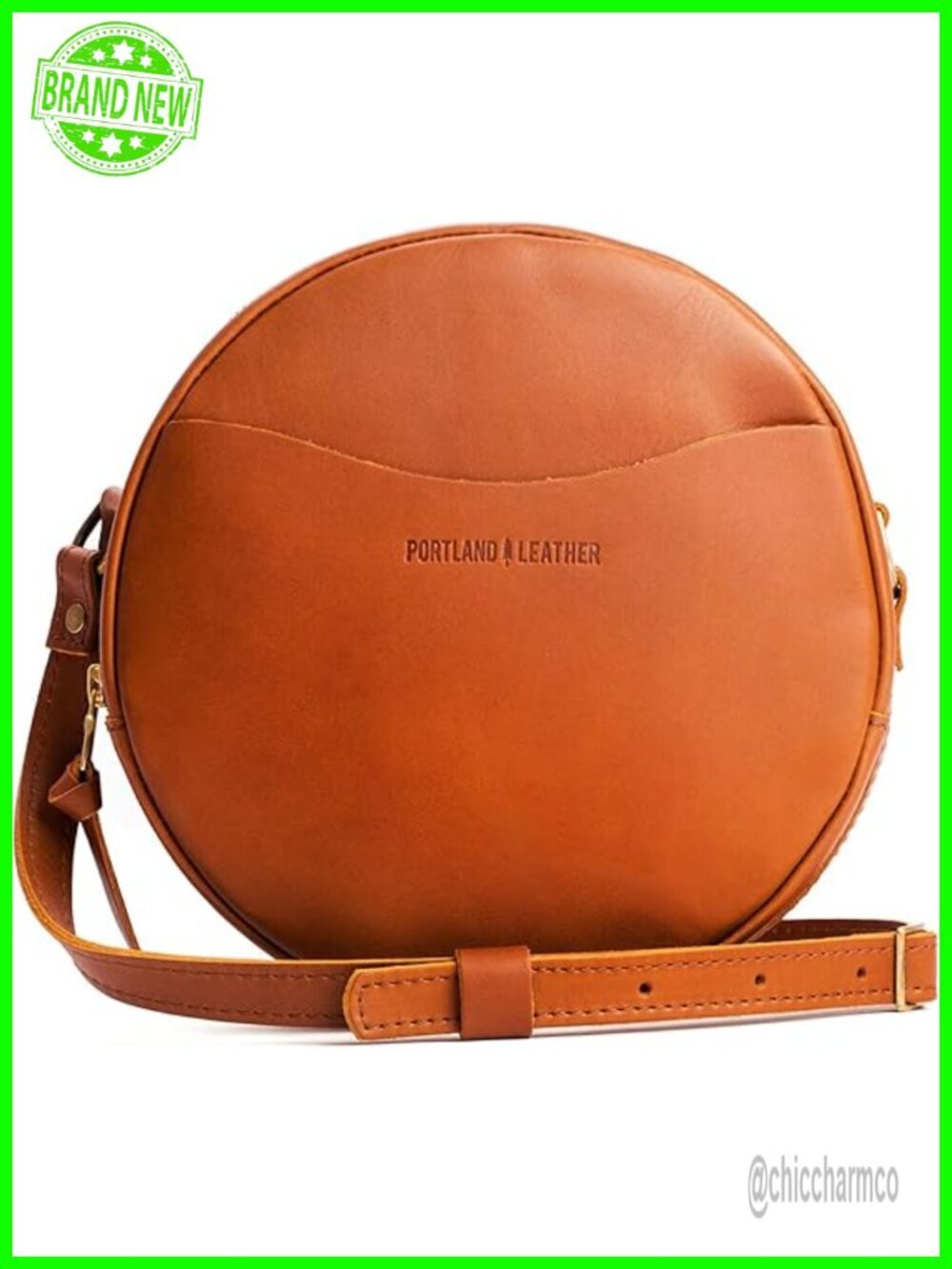 Full-Grain Leather Crossbody Bag for Women - Handmade Minimalist Handbag